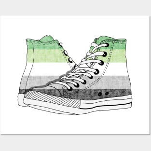 Aromantic Pride Flag Hi-Top Design Posters and Art